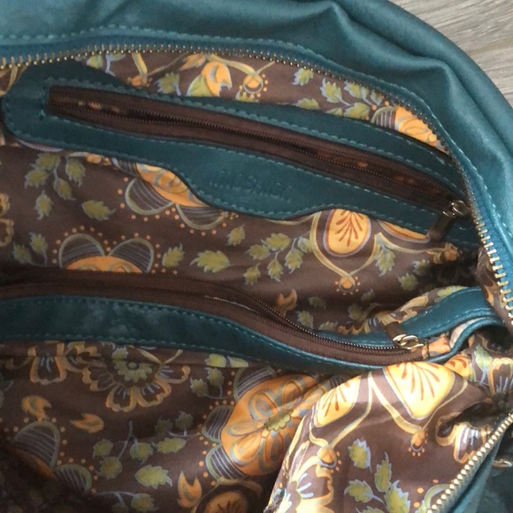 Unique teal hobo extra long studded shoulder strap - Picture 3 of 4